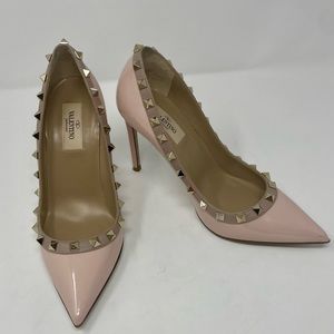 Valentino Rockstud Pink Patent Pumps size 36